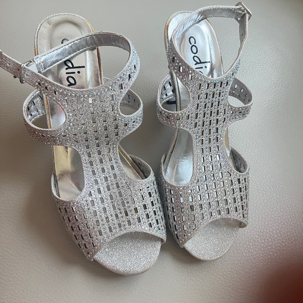 Silver Strappy Heels